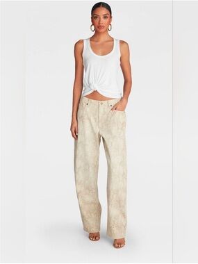 KBB BY KAHLANA Women’s Snakeskin Print Barrel Leg Jeans NWT